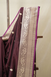 Wine Banarasi Silk Saree - SRWBSS893