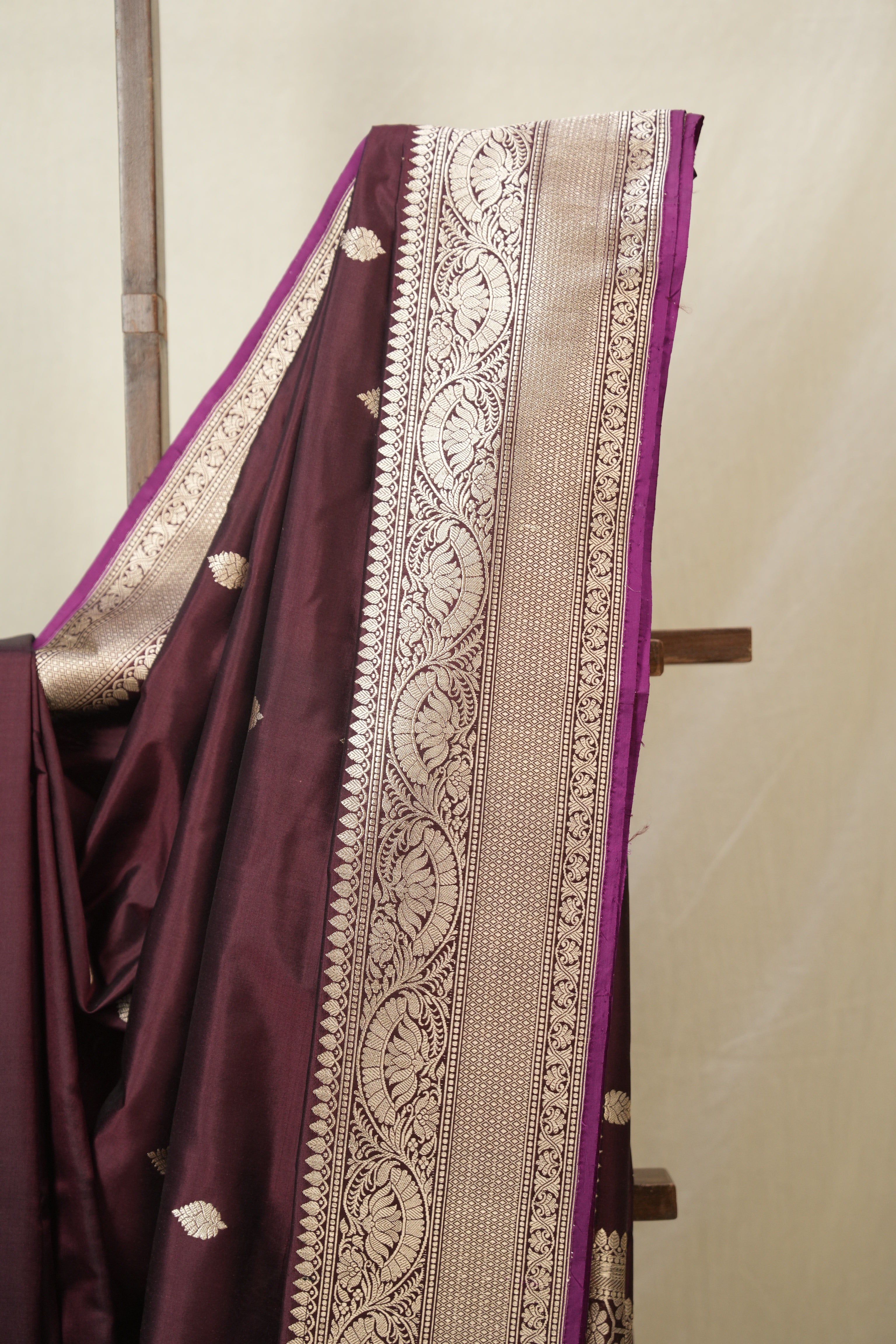 Wine Banarasi Silk Saree - SRWBSS893