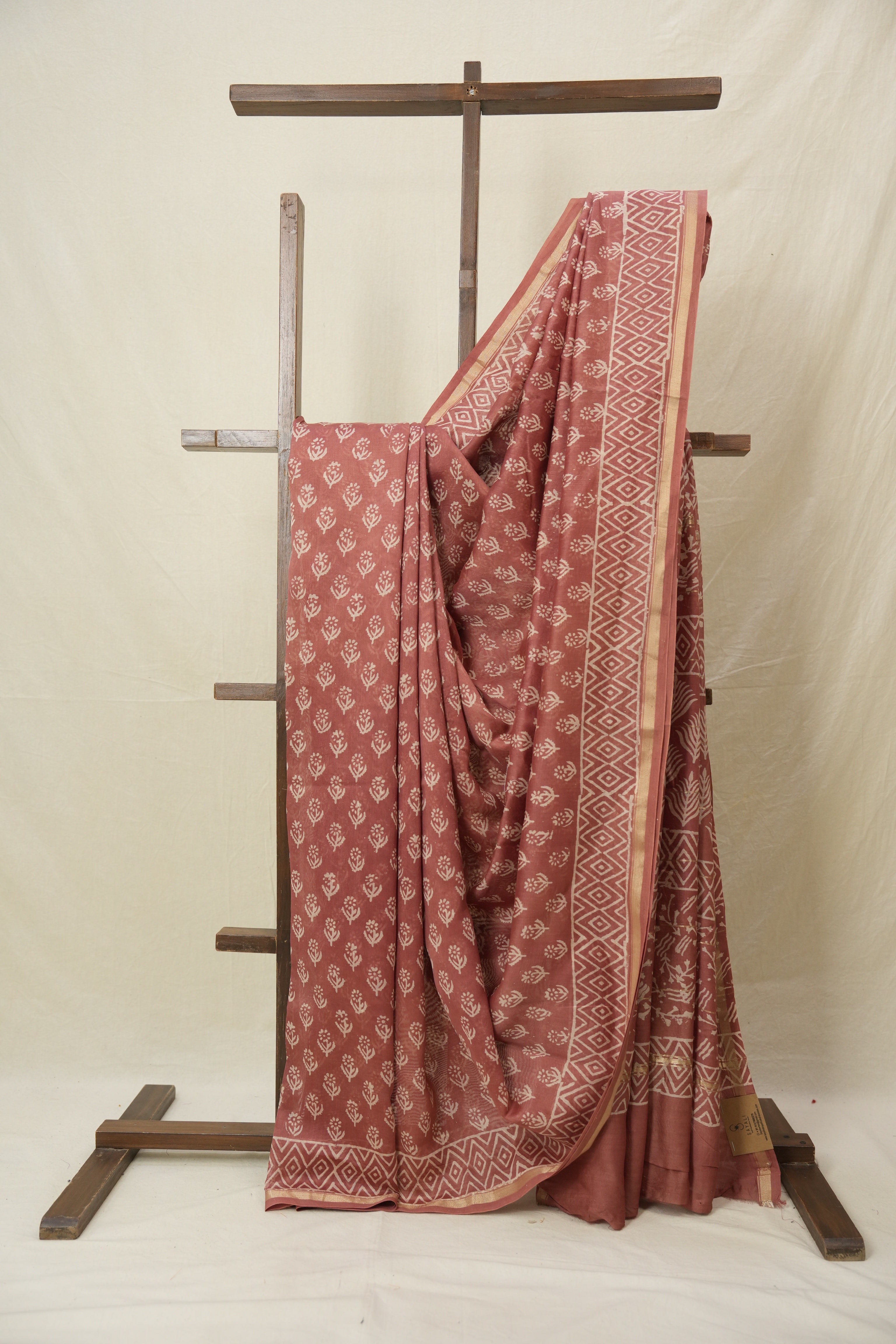 Dusty Peach HBP Cotton Silk Saree With Chanderi Border - SRDPCSS1545