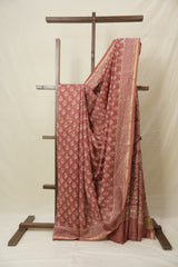 Dusty Peach HBP Cotton Silk Saree With Chanderi Border - SRDPCSS1545