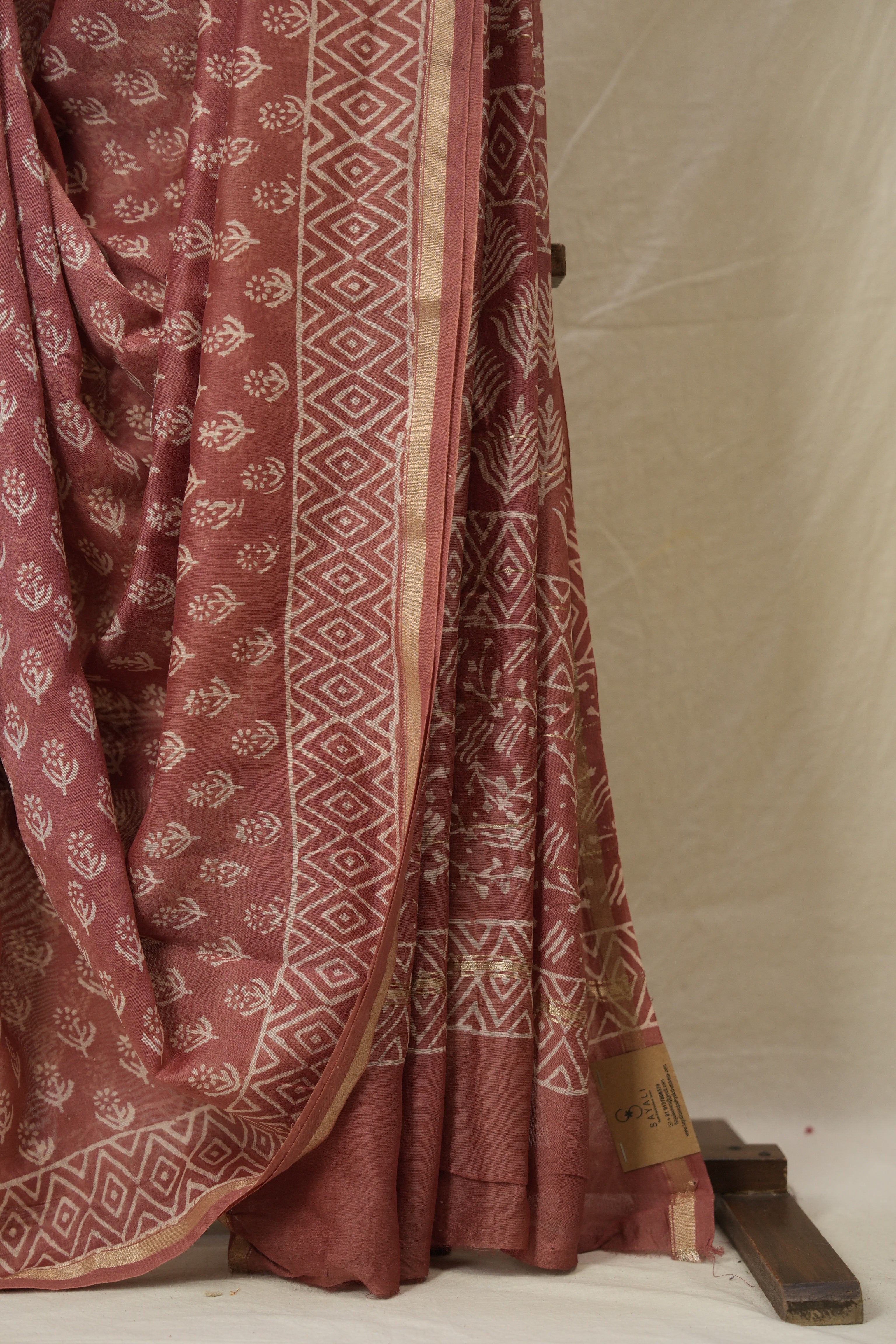 Dusty Peach HBP Cotton Silk Saree With Chanderi Border - SRDPCSS1545