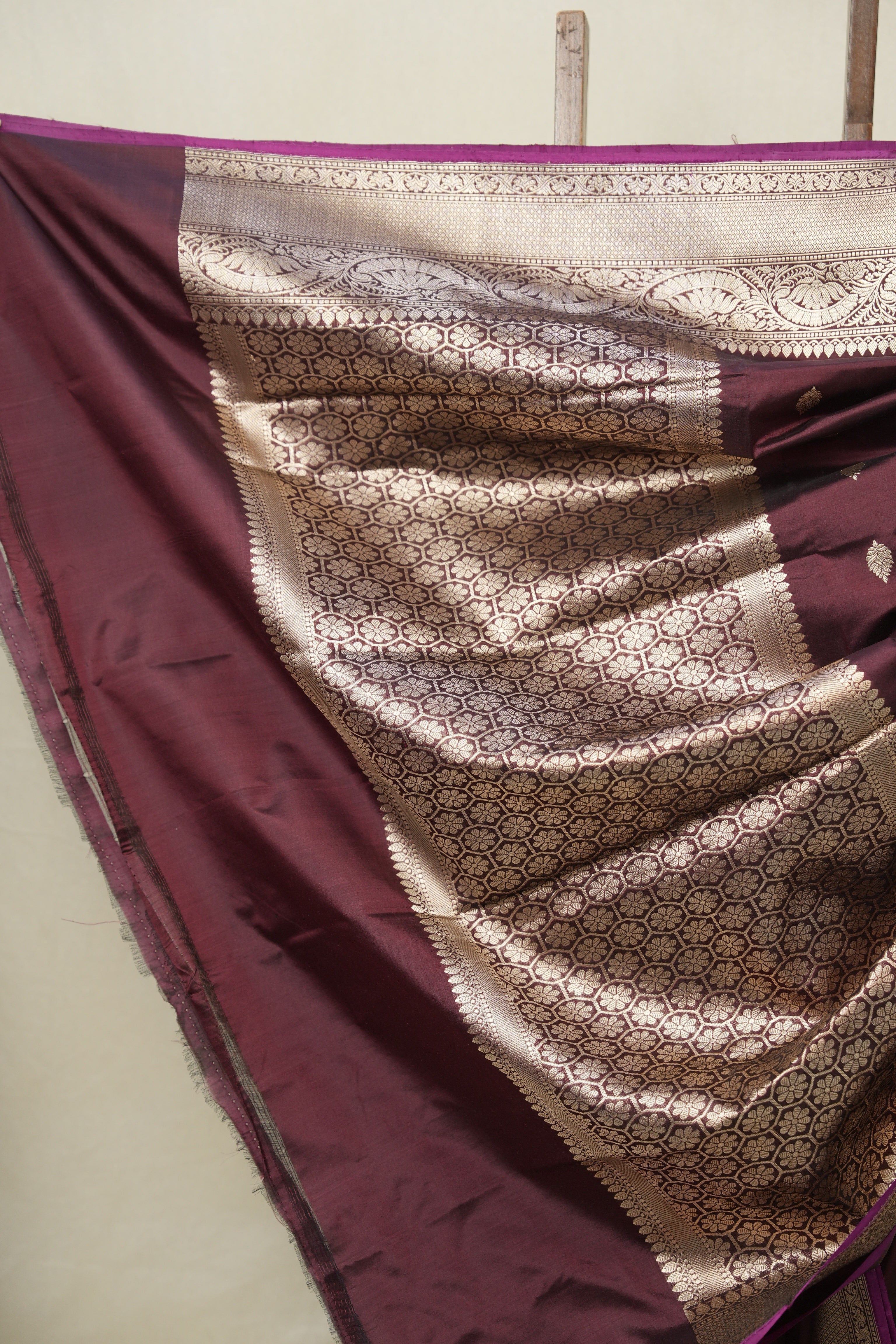 Wine Banarasi Silk Saree - SRWBSS893