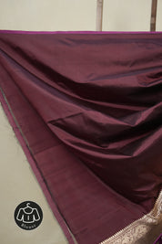 Wine Banarasi Silk Saree - SRWBSS893