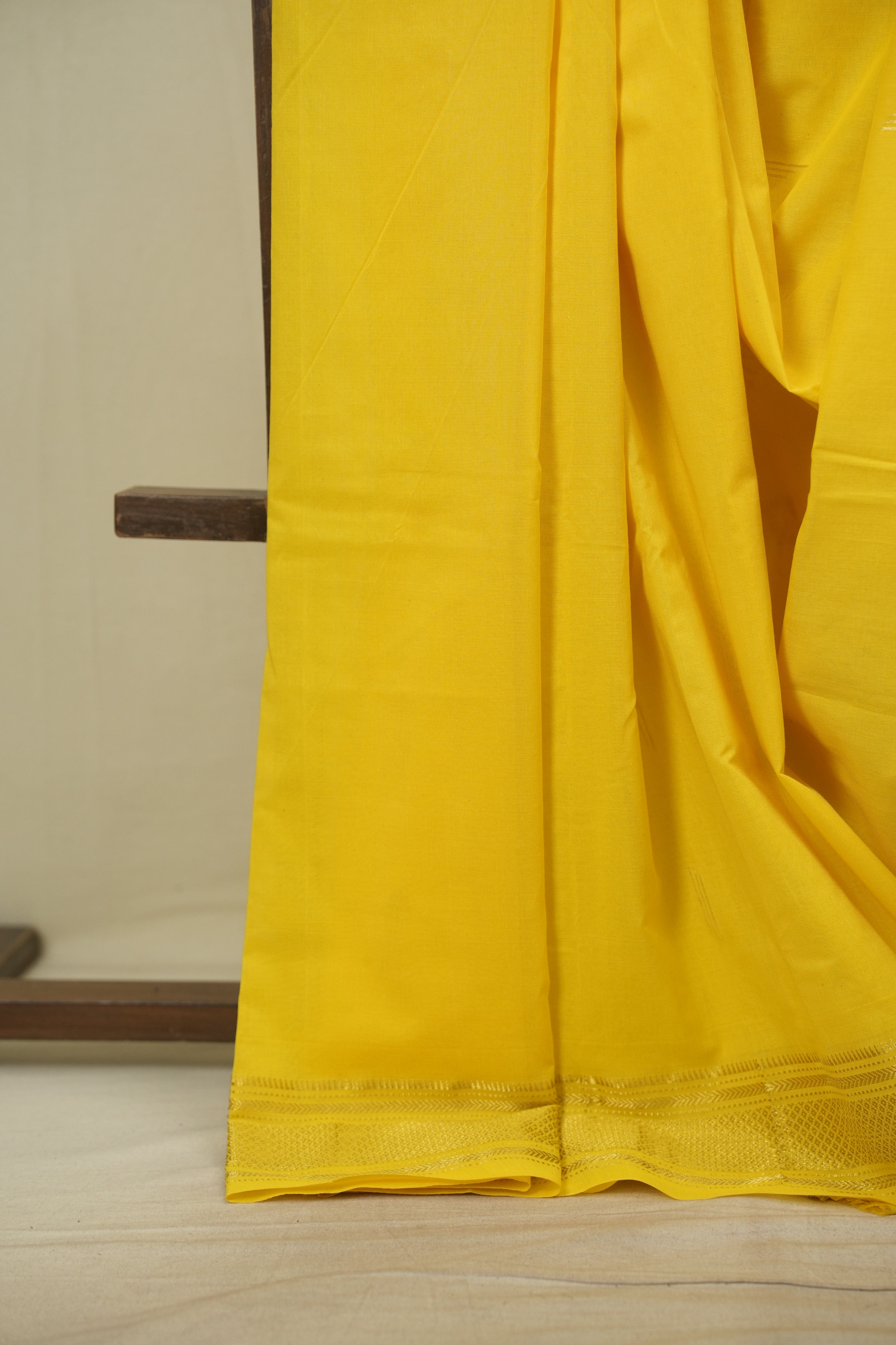 Yellow Cotton Paithani Saree - SRYCPS841