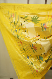 Yellow Cotton Paithani Saree - SRYCPS841