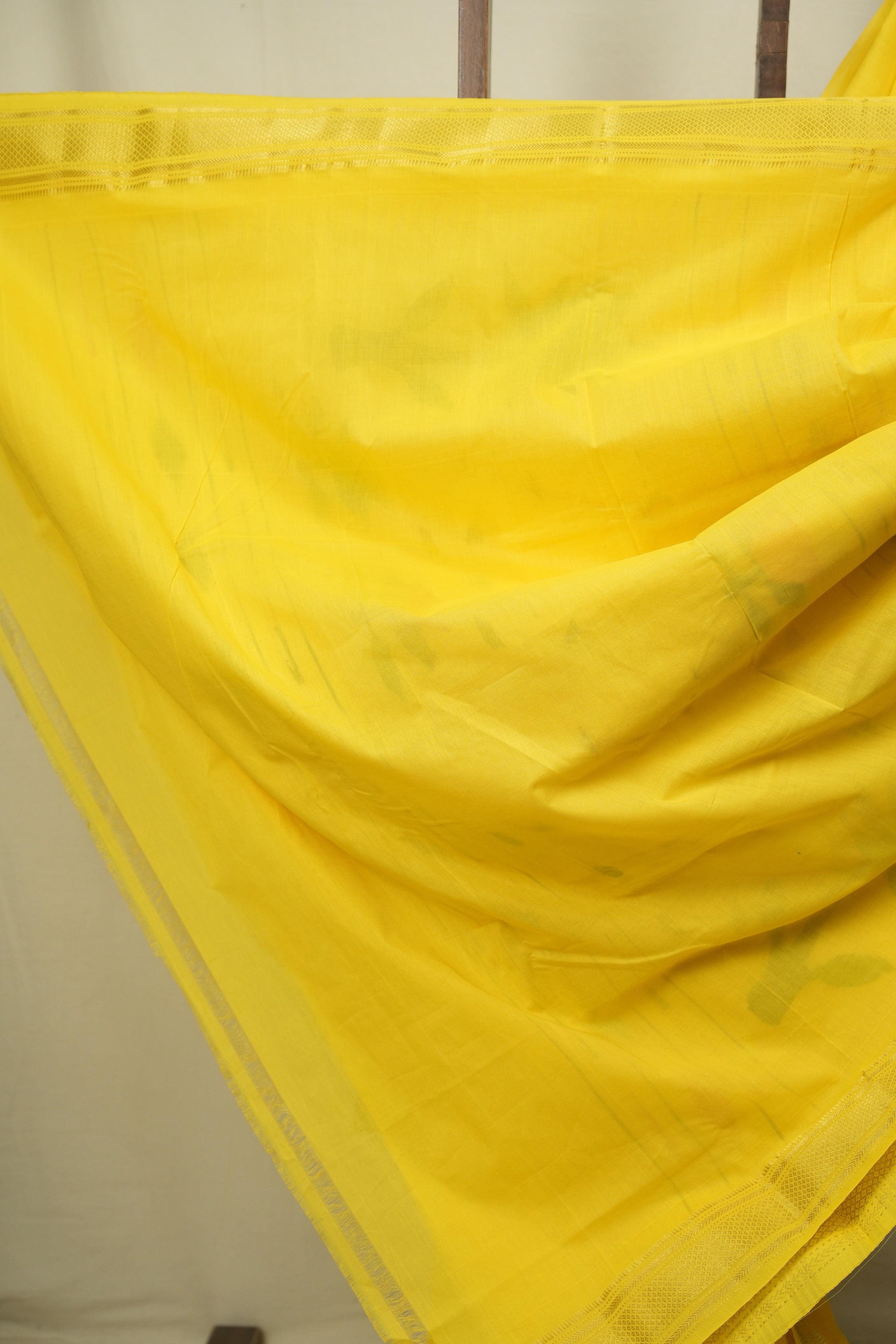 Yellow Cotton Paithani Saree - SRYCPS841