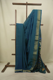 Peacock Blue Cotton Paithani Saree - SRPBCPS842