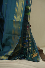 Peacock Blue Cotton Paithani Saree - SRPBCPS842