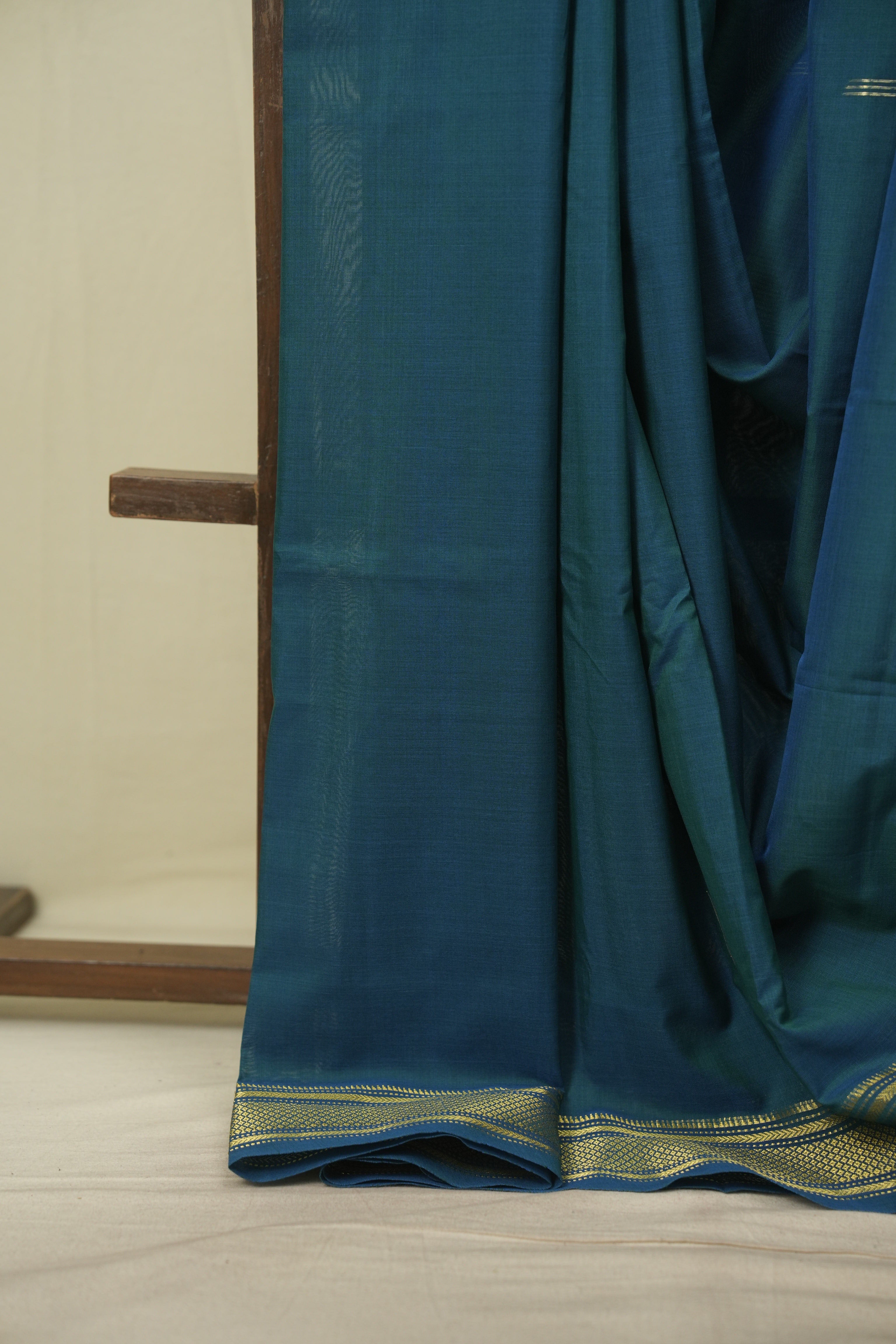 Peacock Blue Cotton Paithani Saree - SRPBCPS842