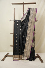 Black Banarasi Silk Saree - SRBBSS896
