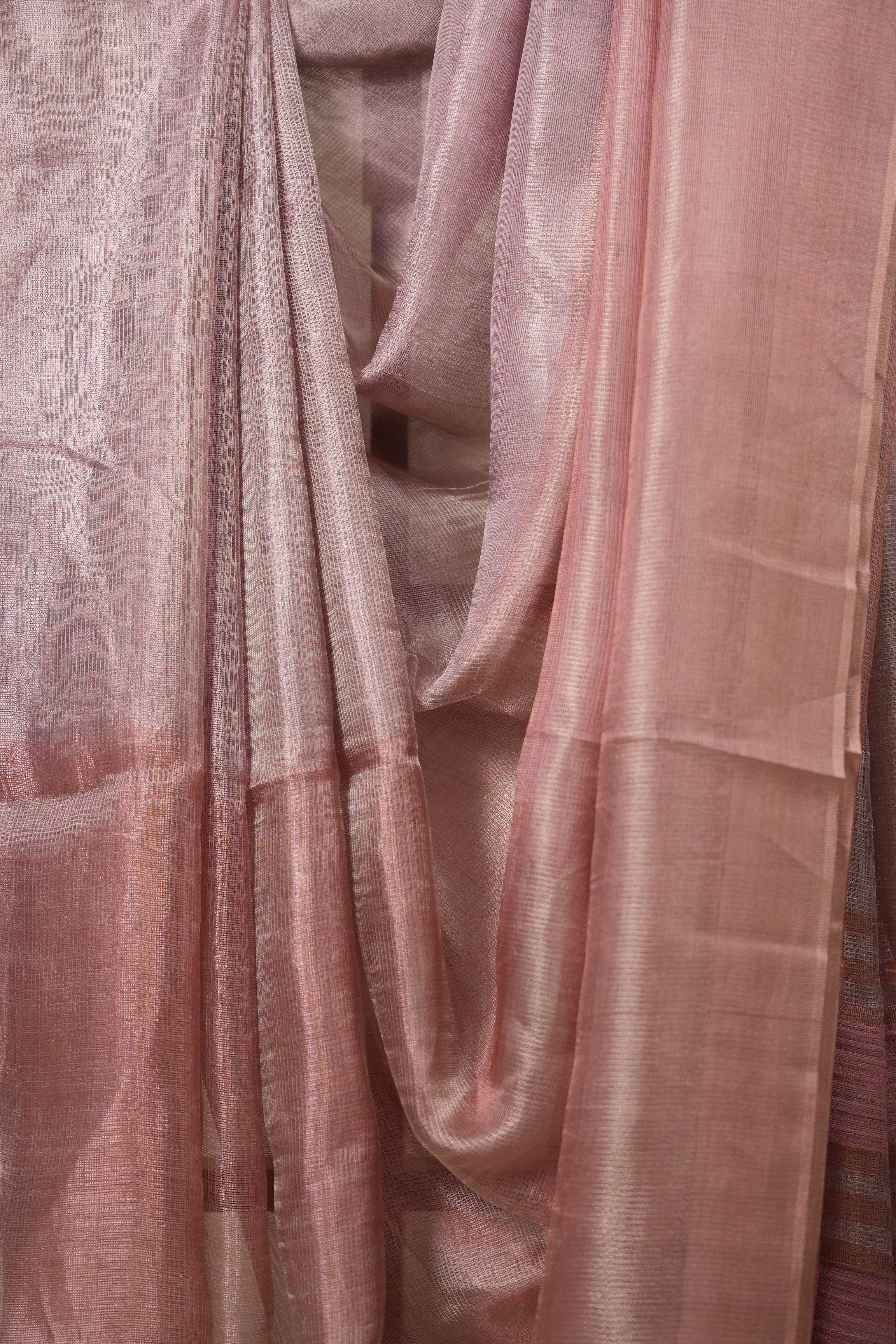 Pink Tissue Tussar Silk Saree - SRPTTSS606