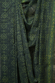Green HBP Cotton Silk Saree With Maheshwari Border - SRGCSS1702
