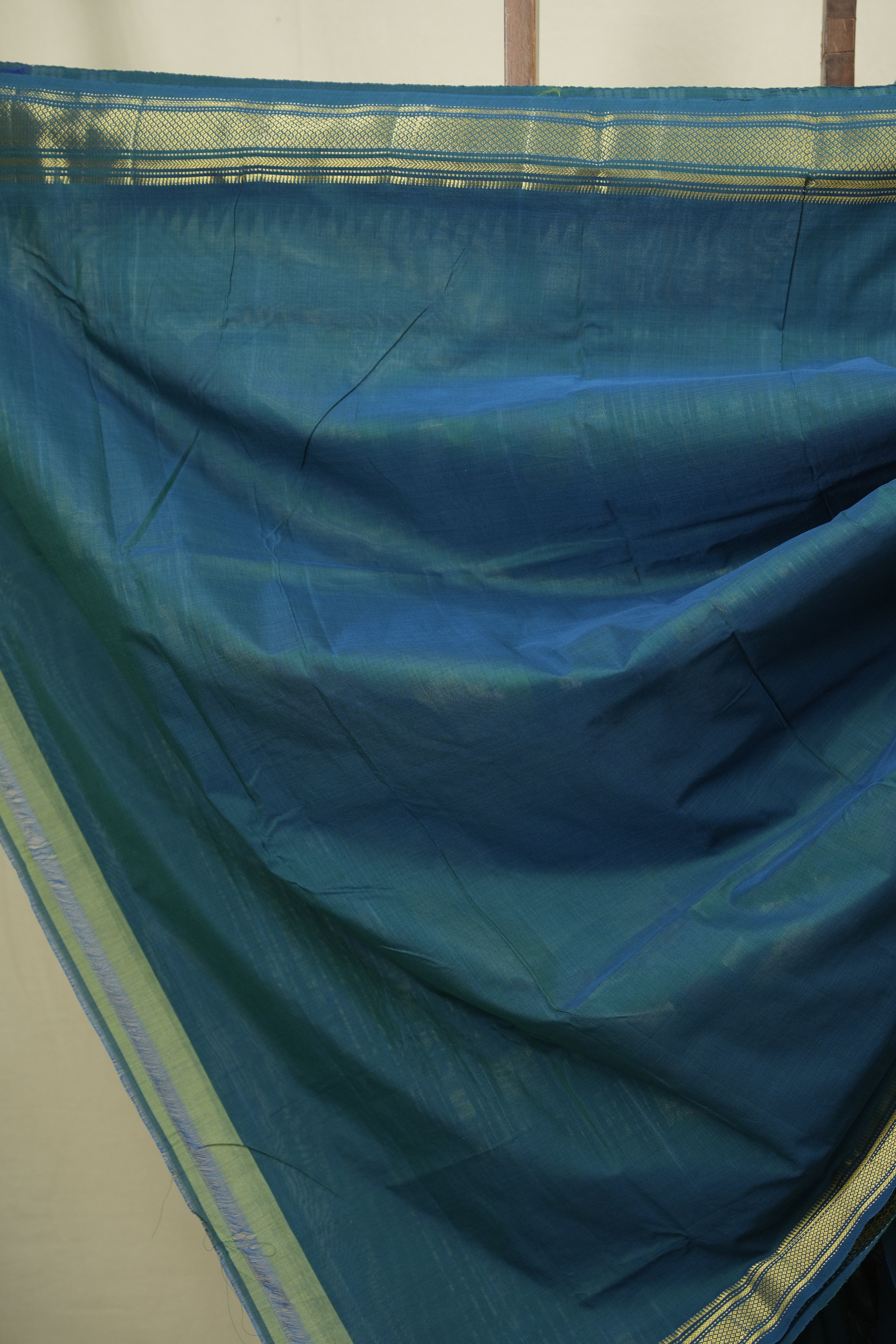 Peacock Blue Cotton Paithani Saree - SRPBCPS842