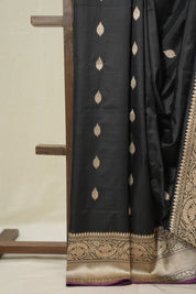 Black Banarasi Silk Saree - SRBBSS896