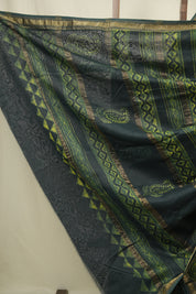 Green HBP Cotton Silk Saree With Maheshwari Border - SRGCSS1702