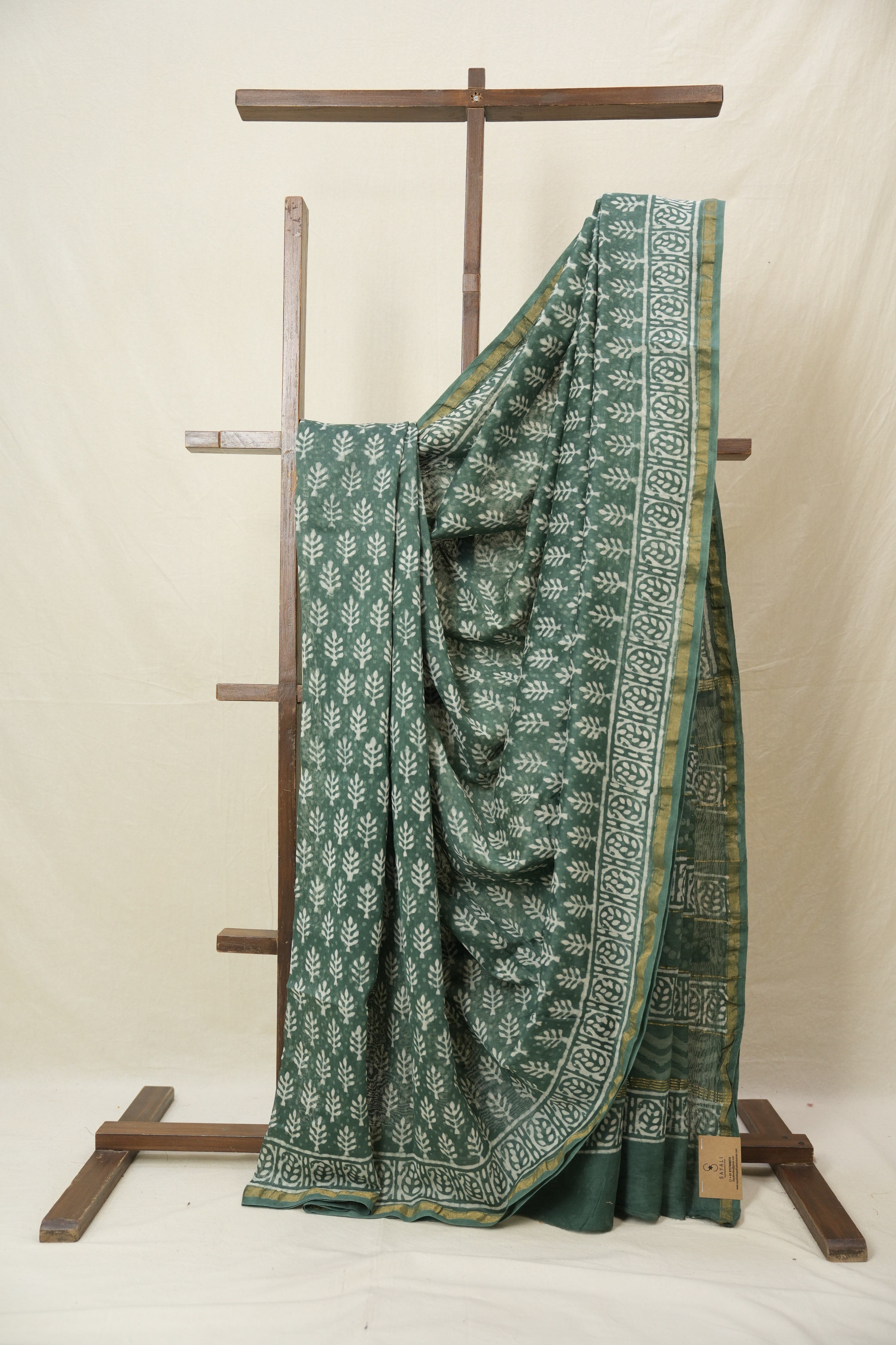 Emrald Green HBP Cotton Silk Saree With Chanderi Border - SREGCSS1557