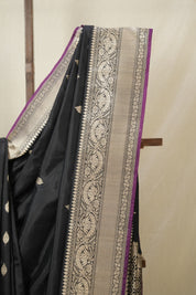 Black Banarasi Silk Saree - SRBBSS896
