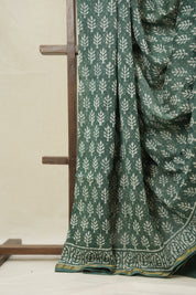 Emrald Green HBP Cotton Silk Saree With Chanderi Border - SREGCSS1557