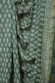 Emrald Green HBP Cotton Silk Saree With Chanderi Border - SREGCSS1557