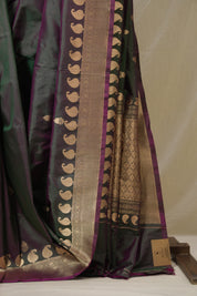 Two Tone Green Banarasi Silk Saree - SRTTGBSS895