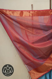 Sky Blue Maheshwari Saree - SRSBMS173