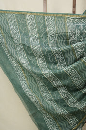 Emrald Green HBP Cotton Silk Saree With Chanderi Border - SREGCSS1557