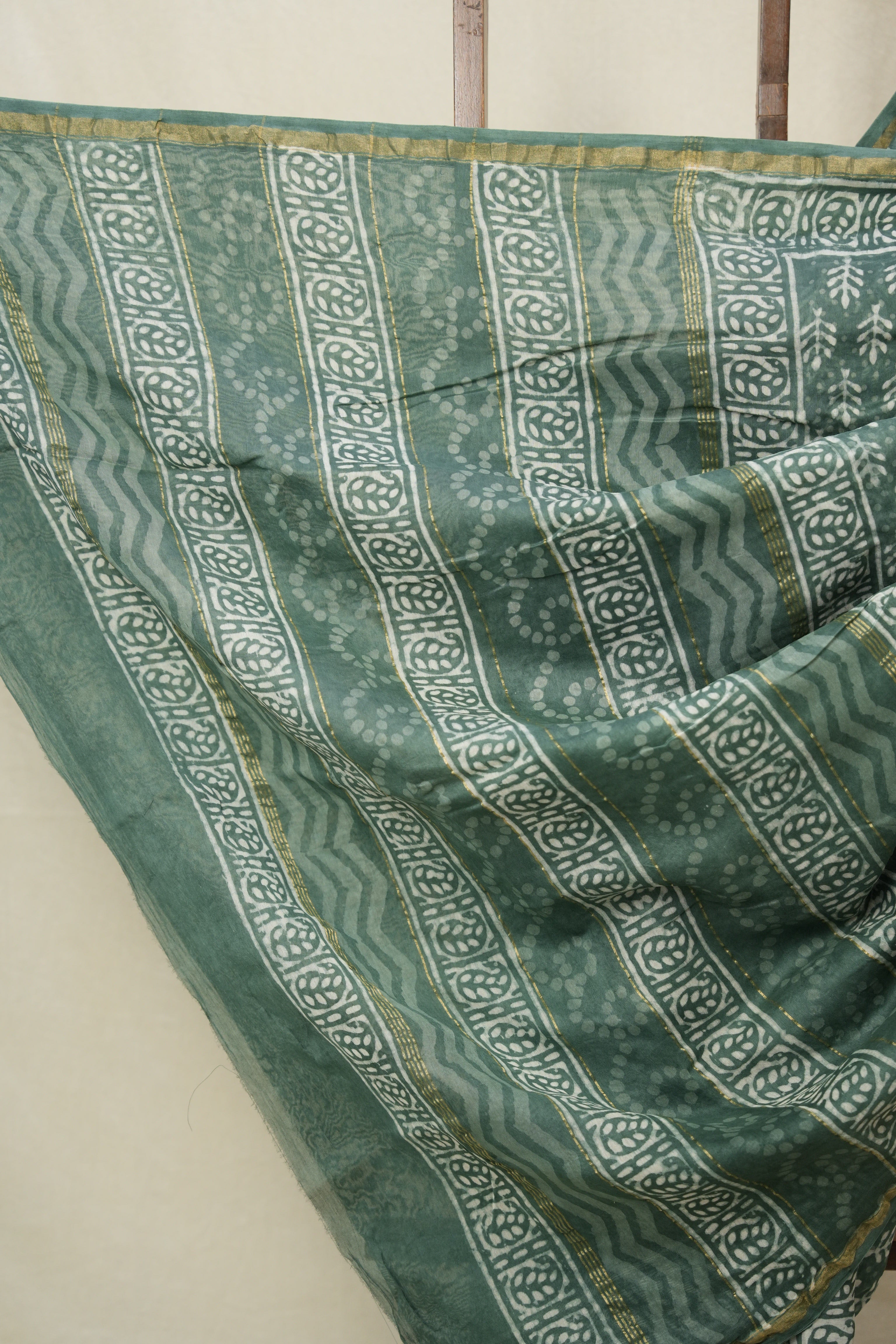 Emrald Green HBP Cotton Silk Saree With Chanderi Border - SREGCSS1557