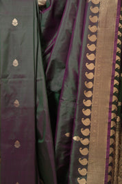 Two Tone Green Banarasi Silk Saree - SRTTGBSS895
