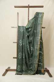 Emrald Green HBP Cotton Silk Saree With Chanderi Border - SREGCSS1555