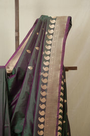 Two Tone Green Banarasi Silk Saree - SRTTGBSS895