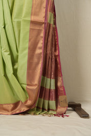 Pista Green Maheshwari Tissue Saree - SRPGMTS300