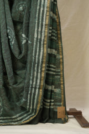 Emrald Green HBP Cotton Silk Saree With Chanderi Border - SREGCSS1555