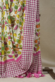 White HBP Signature Cotton Saree - SRWSCS11
