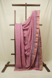 Pink HBP Cotton Silk Saree With Maheshwari Border - SRPCSS1703