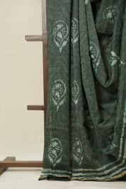 Emrald Green HBP Cotton Silk Saree With Chanderi Border - SREGCSS1555