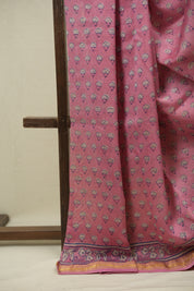 Pink HBP Cotton Silk Saree With Maheshwari Border - SRPCSS1703