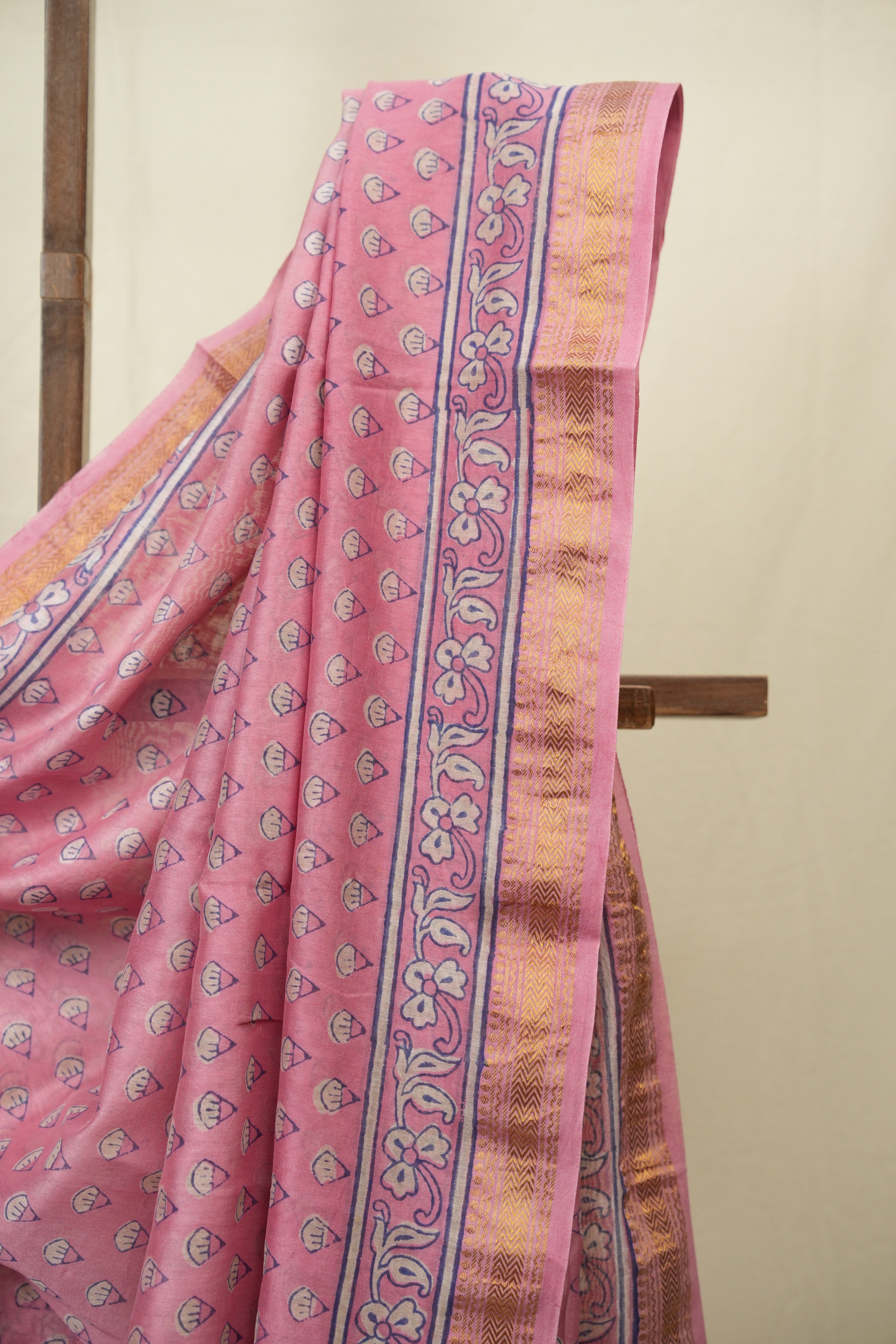 Pink HBP Cotton Silk Saree With Maheshwari Border - SRPCSS1703