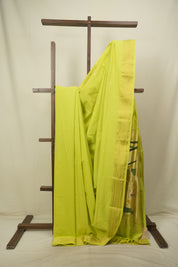 Lime Green Cotton Paithani Saree - SRLGCPS834