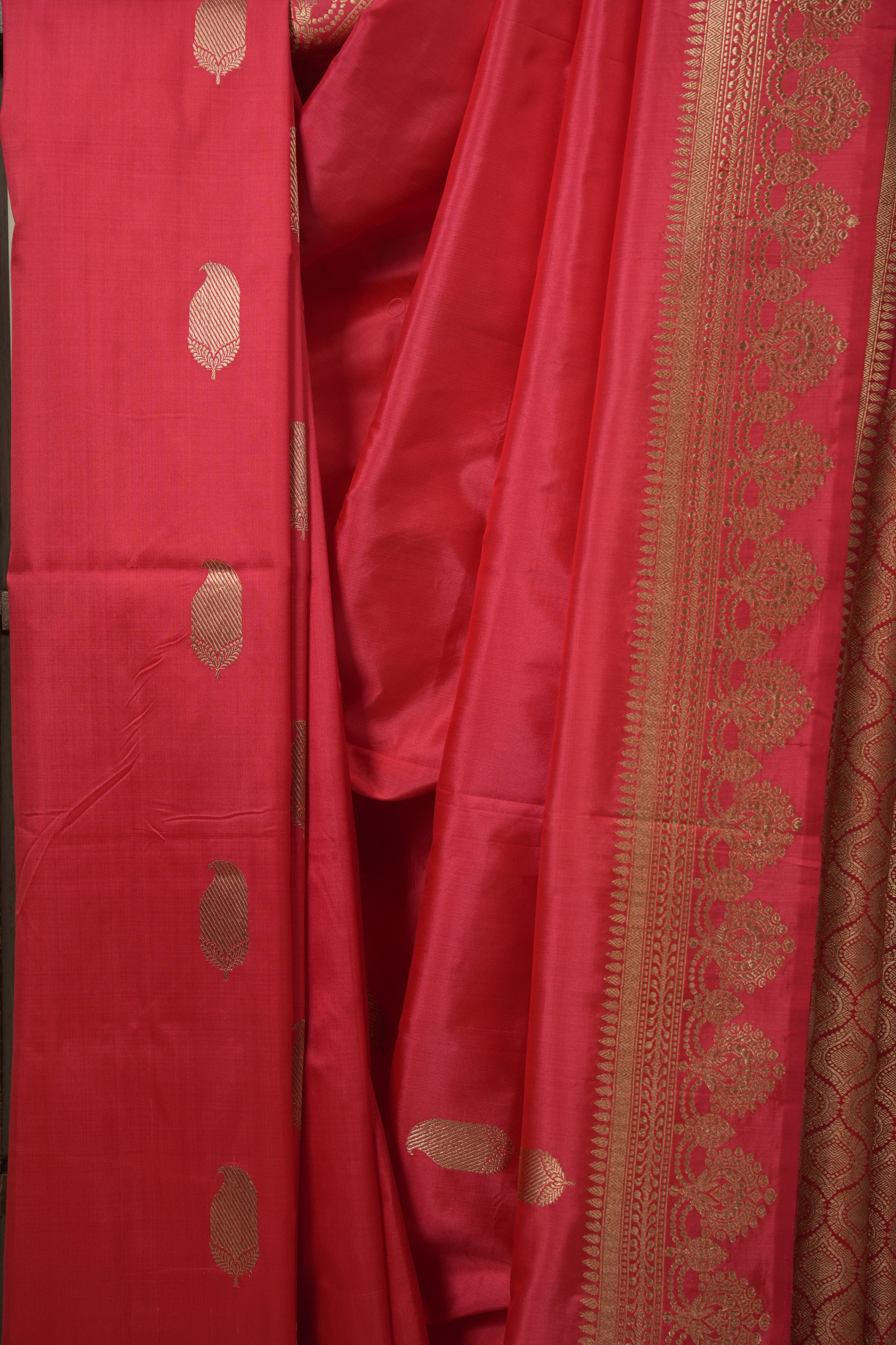 Crimson Red Banarasi Silk Saree - SRCRBSS897