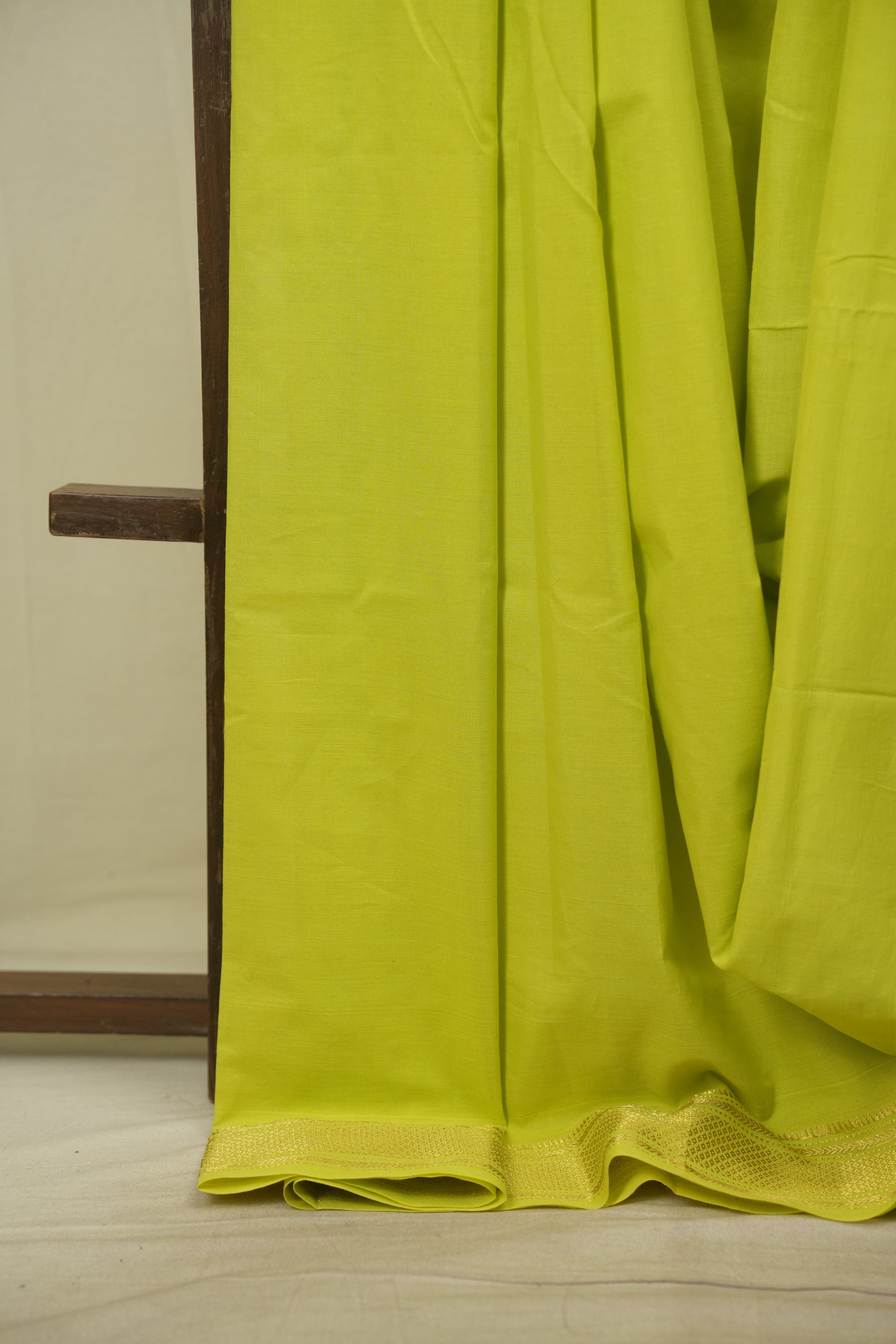 Lime Green Cotton Paithani Saree - SRLGCPS834