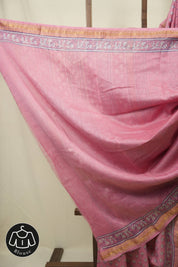 Pink HBP Cotton Silk Saree With Maheshwari Border - SRPCSS1703