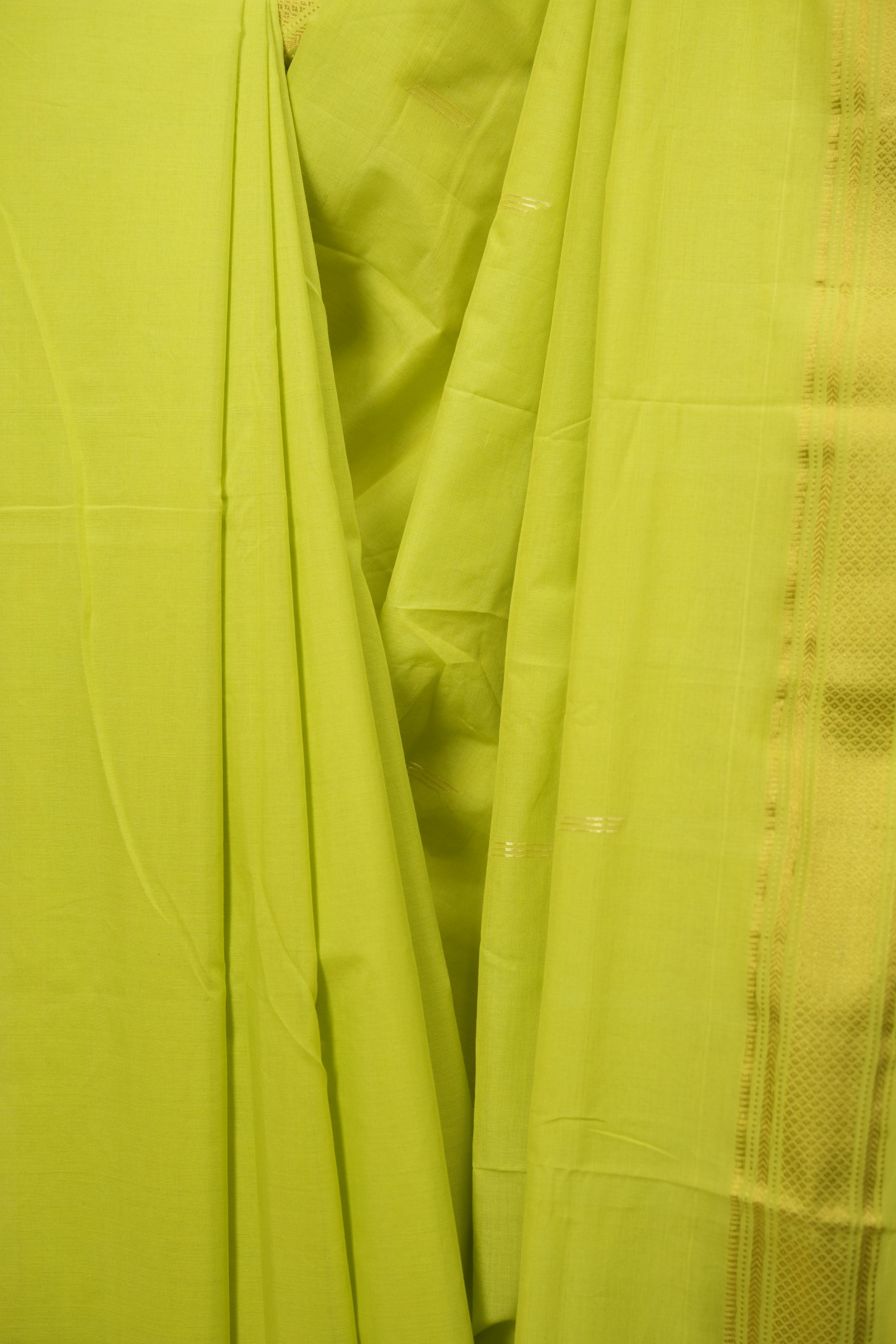 Lime Green Cotton Paithani Saree - SRLGCPS834