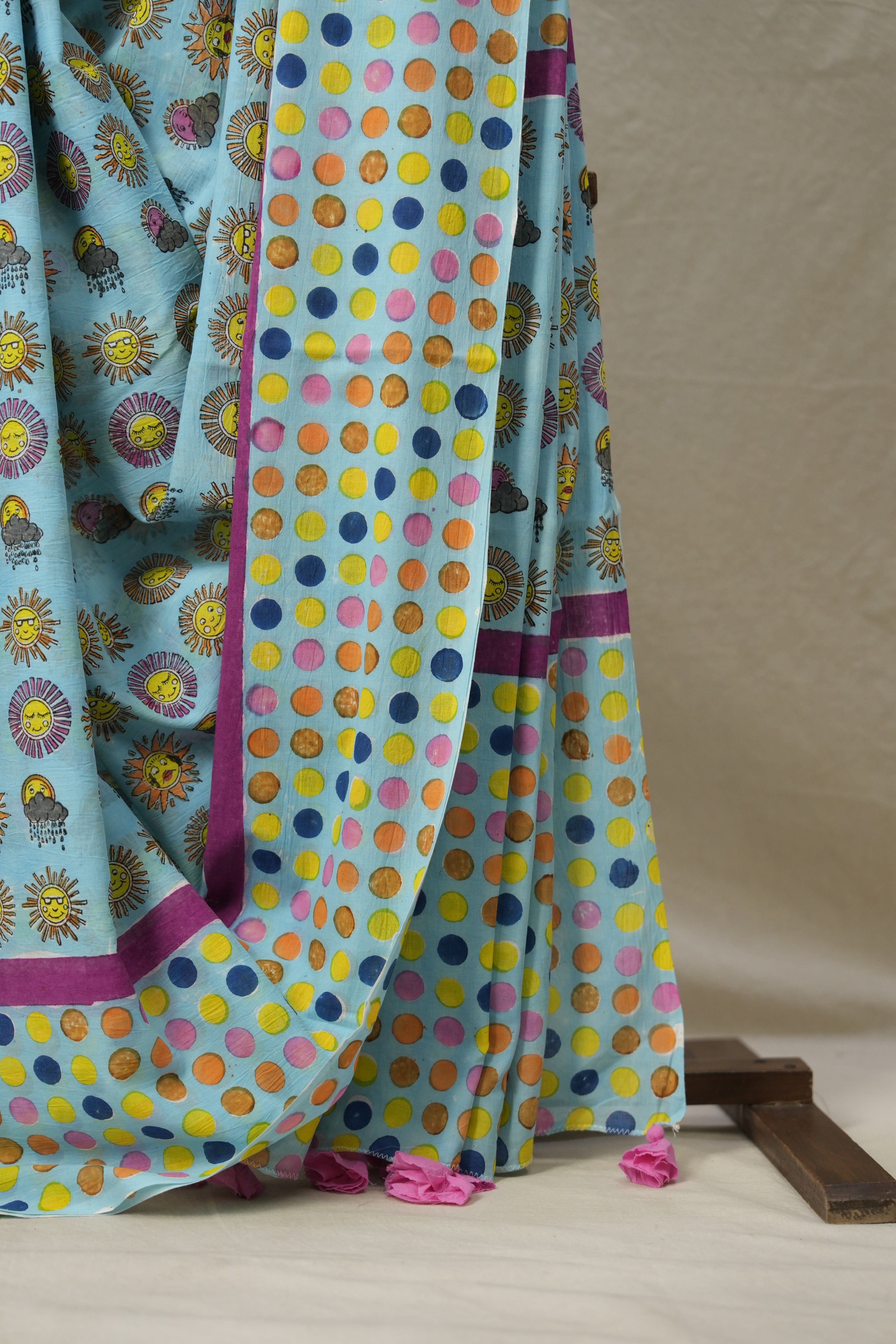 Sky Blue HBP Signature Cotton Saree - SRSBSCS009