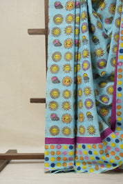 Sky Blue HBP Signature Cotton Saree - SRSBSCS009