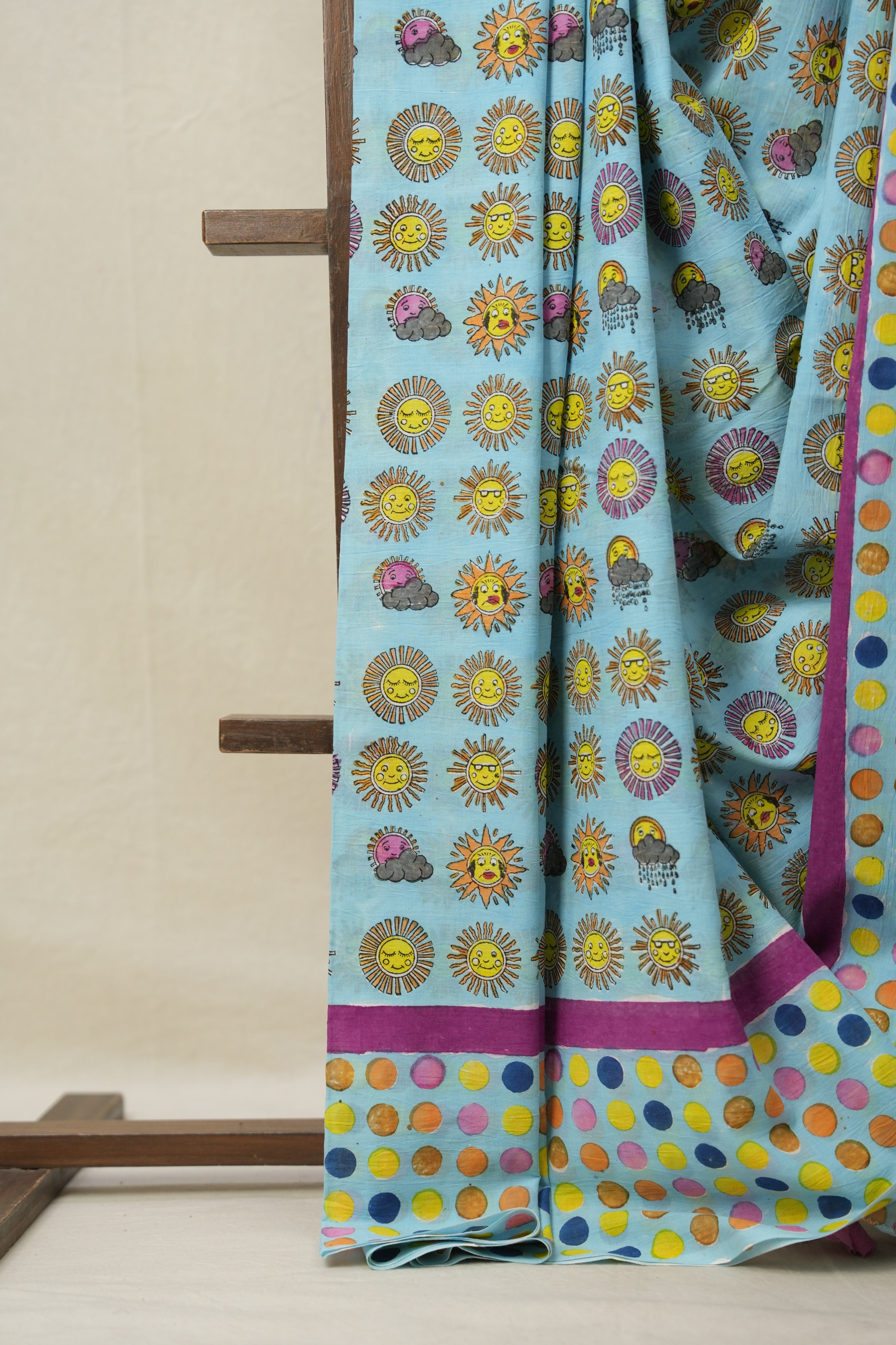 Sky Blue HBP Signature Cotton Saree - SRSBSCS009