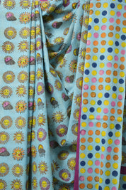 Sky Blue HBP Signature Cotton Saree - SRSBSCS009
