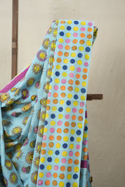 Sky Blue HBP Signature Cotton Saree - SRSBSCS009