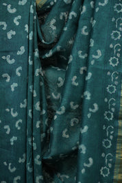 Rama Green HBP Cotton Silk Saree With Maheshwari Border - SRRGCSS1701