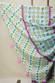 Sky Blue HBP Signature Cotton Saree - SRSBSCS009