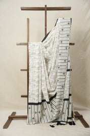 Off White HBP Signature Cotton Saree - SROWSCS19